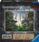 The Desolated City Escape Puzzle by Ravensburger features an intricate illustration of a post-apocalyptic cityscape. Lush greenery overtakes abandoned cars and crumbling buildings, showcasing a blend of nature and urban decay. The image invites puzzlers to explore the hidden narratives within the desolate streets and towering structures, promising a thrilling jigsaw experience.