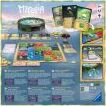 A visually captivating board game 'Mycelia' by Ravensburger displayed on a colorful surface. The image features the game board filled with vibrant illustrations of mycelium, tiles, and various game pieces. Accompanying the board are cards and a clear overview of the gameplay instructions, providing an engaging glimpse into the mushroom-themed adventure of strategy and nature.