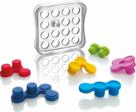 Reverso by Smart Toys & Games, featuring a square mechanical puzzle with 16 circular pegs and bright colorful pieces in red, blue, yellow, green, pink, and an engaging design that encourages problem-solving and creativity.