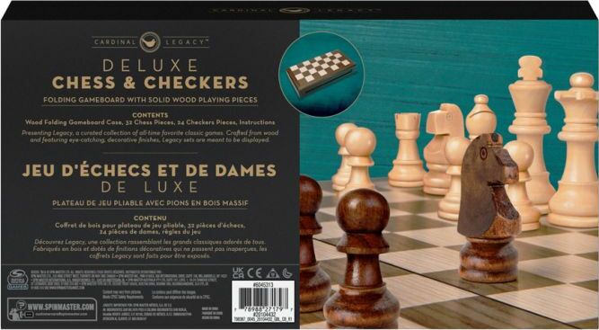 Deluxe Wooden Chess Checkers
