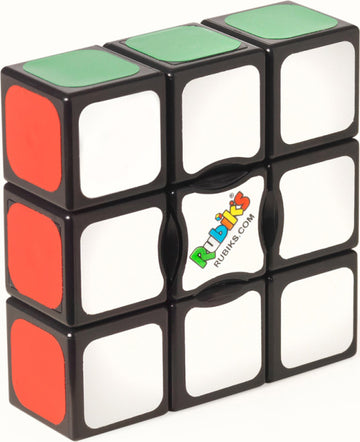 Rubik's 3x1 Edge by Spin Master, a mechanical puzzle featuring six colorful squares on a black background. The puzzle is designed for challenging problem-solving and provides a fun activity for puzzle enthusiasts of all ages.