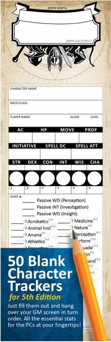StatTrac: Character Trackers for 5e by TopDog Games. Features 50 blank character trackers designed for Dungeons & Dragons 5th Edition gameplay, including sections for character name, race, class, statistics, and skills. Ideal for tabletop RPG enthusiasts to streamline gameplay and keep detailed records of characters.