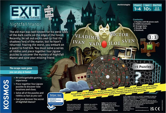 EXIT: Nightfall Manor (with Puzzle)