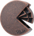 A cast metal mechanical puzzle designed by Hanayama, shaped like a slice of cake. The puzzle features intricate interlocking pieces and a rust-colored finish, showcasing both creativity and challenge for puzzle enthusiasts.
