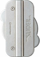 The Cast Slider by Hanayama is a high-quality mechanical puzzle featuring a sleek, silver metallic design with engraved details. The puzzle offers a unique challenge as players manipulate its components to solve it. Perfect for puzzle enthusiasts looking for a brain-teasing experience.