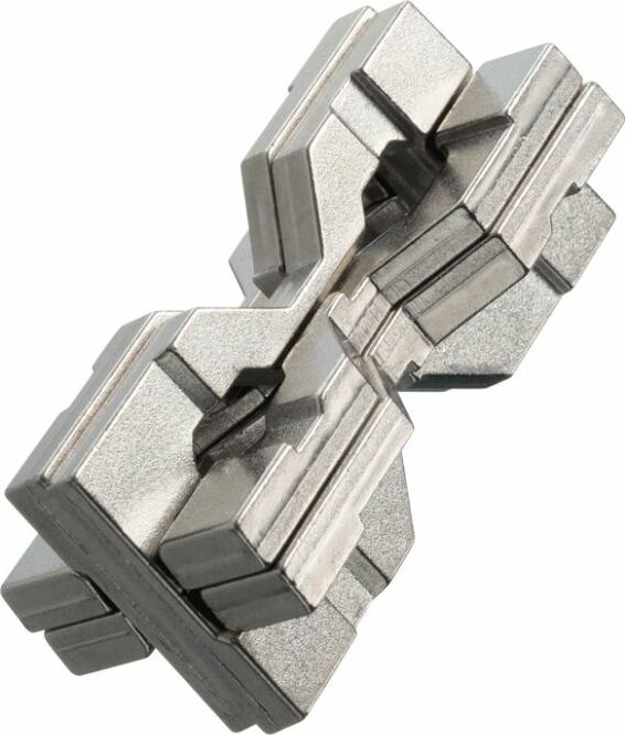 The Cast Hourglass by Hanayama is a sleek, intricately designed mechanical puzzle. It features interlocking metal pieces that provide a challenging experience. Its unique hourglass shape and smooth finish make it visually appealing, perfect for puzzle enthusiasts seeking to stimulate their minds.