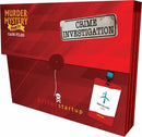 Killer Startup Murder Mystery game by bePuzzled features vibrant red packaging with the text "Murder Mystery Party", "Crime Investigation", and a name tag for Dan Killian, CEO of Whirl. The game includes various case files for players to solve a murder mystery.