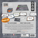 Blank Slate game by USAopoly featuring a game setup with a score board, dry-erase slates, and word cue cards. Promotes creativity in matching phrases among players. Designed for 3 to 8 players, ages 8 and up, with easy setup and quick to learn rules.