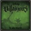 The box cover of the game 'Villainous' by Ravensburger, featuring a dark green background with intricate shadowy images of various Disney villains. The title is prominently displayed in a stylized, gothic font at the top, emphasizing the game's theme of villainy and adventure. The tagline at the bottom reads 'The power is yours', hinting at the gameplay experience.