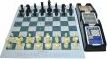 No Stress Chess game by Winning Moves featuring a chessboard with black and white pieces. The game includes an electronic timer for easy play and learning. Designed for beginners, this game simplifies chess rules for stress-free gameplay.