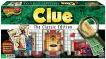 Clue game by Winning Moves featuring a colorful box design. The box showcases illustrations of characters, a mansion layout, and items like cards and a magnifying glass, inviting players to solve the mystery.