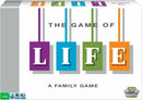 The Game of Life board game by Winning Moves. The box features the colorful title 'LIFE' with vibrant squares in purple, blue, green, and orange. It is designed as a classic family game suitable for ages 10 and up, emphasizing fun and strategy in life's journey.