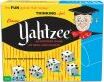 The classic game of Yahtzee by Winning Moves, featuring a colorful box design with a playful illustration of a character wearing glasses and a graduation cap. The box includes five dice and is designed for family and friends to enjoy. Perfect for game nights and fun gatherings.