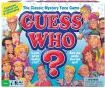 The Guess Who? board game box by Winning Moves, featuring colorful illustrations of various characters and a large question mark. The title is prominently displayed at the top, inviting players to enjoy the classic mystery face game. The background is vibrant and engaging, perfect for family game night.