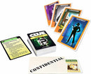 The Clue Suspects Card Game by Winning Moves features a deck of cards, including suspect, weapon, and location cards. The game includes a reminder card with instructions, a 'Confidential' envelope, and evidence cards. Ideal for family game nights or gatherings, it combines strategy and deduction.