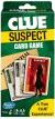 Clue Suspects Card Game by Winning Moves. The game features a vibrant green box with images of suspect cards and a silhouette of a character. Suitable for 3-6 players, it encourages strategic thinking and mystery-solving.