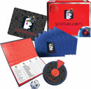 The Scattergories 30th Anniversary game by Winning Moves, featuring a vibrant red box with a stylized logo, includes game cards, a scoring sheet, a spinner, and a die for gameplay. The game encourages creativity and quick thinking as players come up with unique answers to various categories.