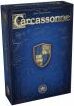 Carcassonne 20th Anniversary board game by Z-Man. The game box features a striking blue design with a large shield emblem. Ideal for strategic gameplay with family and friends.