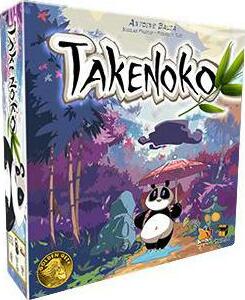 The game Takenoko by Asmodee, featuring a colorful box design with a panda character and lush bamboo forest backdrop. It showcases vibrant art and appealing imagery, ideal for families and game enthusiasts.