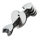 Hanayama puzzle fully solved on white background