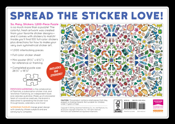 So. Many. Stickers. 1,000-Piece Puzzle: A Puzzle for Sticker Lovers: Includes 100 Stickers to Make Your Own Sticker Art
