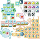 Concept Kids: Animals game features colorful, illustrated tiles depicting various animals and natural settings. The layout shows selections for play, including smiling and angry characters, and vibrant backgrounds. Ideal for promoting learning through fun.
