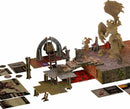 Descent Legends of the Dark: The Betrayer's War Expansion board game features intricately designed miniatures, tiles, and cards set in a fantastical dungeon environment. The game includes a detailed monster figure, a cast of characters, and interactive elements like ladders and an archway, all poised for immersive tabletop gameplay.