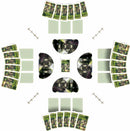 A vibrant tabletop design featuring the game 'Flourish - Signature Edition' by Tabletop Tycoon. The setup includes various cards and unique game pieces arranged in a circular layout, enhancing the interactive gaming experience. The artwork showcases lush greenery and enchanting elements, inviting players into a whimsical adventure.