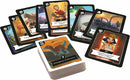 A collection of colorful history-themed cards from the game 'Timeline Twist' by Zygomatic. The cards feature notable historical events, figures, and inventions showcasing eras like Ancient Egypt and prehistory, with illustrations and brief descriptions on each card. The game aims to challenge players' knowledge of chronological events in an engaging way.
