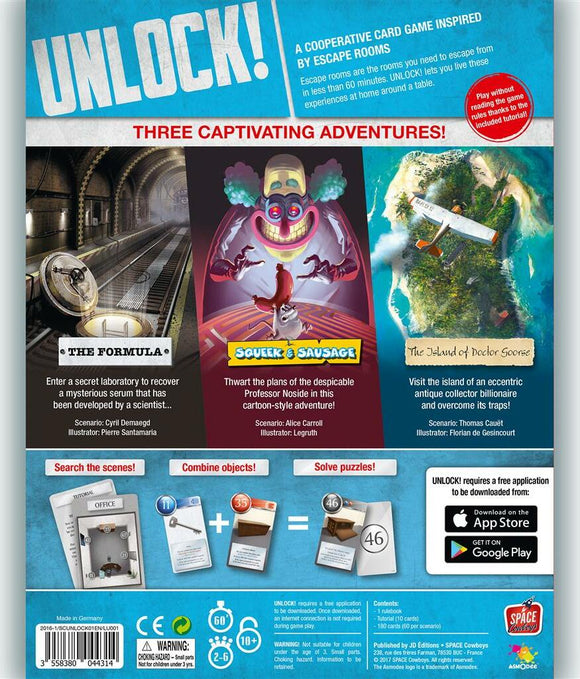 Unlock! Escape Adventures back of the box