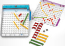 TumbleMaze is a mechanical puzzle featuring a transparent game board with colorful path pieces and metal balls. The design includes red, green, yellow, and purple elements, encouraging players to create pathways for the balls to navigate through. The game challenges users to think critically and solve puzzles by placing pieces on the grid.