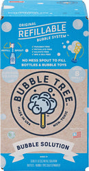 Bubble Tree's Bubble Refill solution comes in a 33.81 fl oz container, designed with a no-mess spout for easy refills. This eco-friendly, non-toxic solution is safe for children aged 3 and up and is free from parabens, phthalates, and sulfates. Ideal for filling bubble bottles and toys, providing hours of outdoor fun.