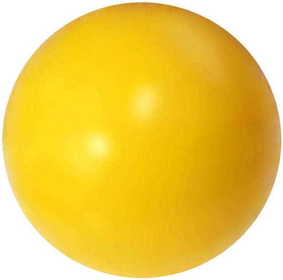 A vibrant yellow sphere, representing the game Klask by Buffalo Games. The smooth surface reflects light, showcasing its playful design aimed for fun and engagement.