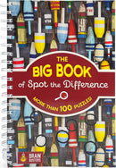 The Big Book of Spot the Difference features a colorful cover with various fishing buoys depicted against a wooden background. The title is prominently displayed in a bold font, stating 'The Big Book of Spot the Difference' with a subtitle highlighting 'More Than 100 Puzzles'. The cover design is engaging and visually appealing, inviting puzzle lovers to enjoy countless hours of fun and entertainment.