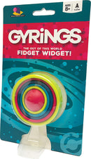 GYRiNGS by Brainwright is a colorful fidget widget designed for ages 8 and above. The product features a vibrant circular design with multiple rings in bright colors that can be rotated. It is packaged attractively, making it ideal for stress relief and sensory stimulation.