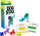 The Dog Stax 2023, a colorful mechanical puzzle from Brainwright, features vibrant dog-shaped pieces in various colors. The box prominently displays the title and includes challenge cards for stacking the pieces into different configurations. Perfect for puzzle lovers and kids alike, this intermediate-level game promotes critical thinking and problem-solving skills.