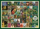 A vibrant jigsaw puzzle featuring classic Nancy Drew mystery book covers. The puzzle showcases an array of illustrated book spines, including titles like 'The Secret of the Old Clock' and 'The Mystery of the Fire Dragon.' It comes with a poster for reference, with a total of 1000 pieces. The design is colorful and eye-catching, perfect for fans of the series.