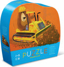 Go Mr. Bear 12-piece jigsaw puzzle by Crocodile Creek, featuring a playful bear in a construction helmet operating a bulldozer, designed for children aged 2 and up. The colorful and engaging packaging showcases the fun, educational aspect of this puzzle, making it a perfect gift for young puzzlers.