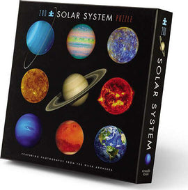 Crocodile Creek Solar System Jigsaw Puzzle featuring vivid images of planets in our solar system. The puzzle includes 200 pieces and showcases stunning NASA photography of each planet, including Saturn, Mars, and Earth. Ideal for kids and adults who enjoy space-themed activities.