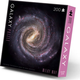 Galaxy Puzzle Milky Way by Crocodile Creek, featuring a stunning image of the Milky Way galaxy. This 200-piece jigsaw puzzle showcases detailed photography sourced from NASA archives, perfect for space enthusiasts and puzzle lovers.