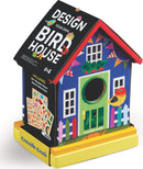 The 'Design a Bird House' DIY kit from Crocodile Creek features a colorful bird house design, including over 50 wooden pieces, glue, and detailed instructions for creating a personalized bird house. The house is adorned with playful decorations like a bird and bunting, making it a fun craft project for kids and families.