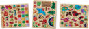 A colorful DIY kit titled 'Design a Bird House' by Crocodile Creek. The kit includes various wooden pieces featuring vibrant illustrations of birds, flowers, leaves, and other nature-themed elements for creative assembly.