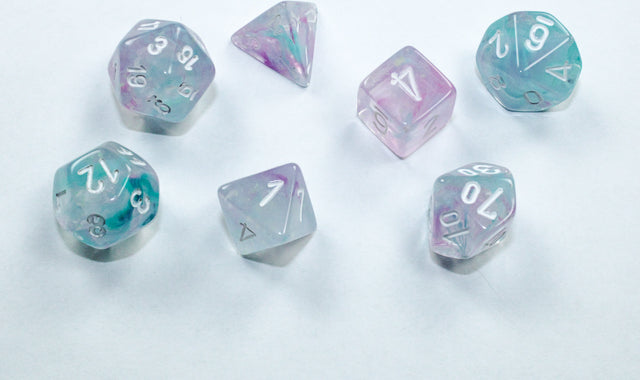 Mini Nebula RPG Dice Wisteria & White