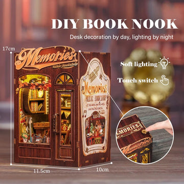 Memories Music Bookshop Assembled with Dimensions and Lighting