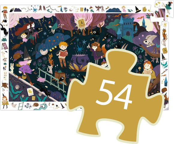 DJECO Sorcerers' Apprentices 54pc Observation Jigsaw Puzzle + Poster