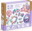 The Nymphea Multi Activity Kit by DJECO features a colorful box filled with a variety of DIY craft activities. Included are floral decorations, jewelry making supplies, and a decorative mirror. Perfect for creative play and enhancing fine motor skills, this kit inspires imagination in children aged 5 and up.