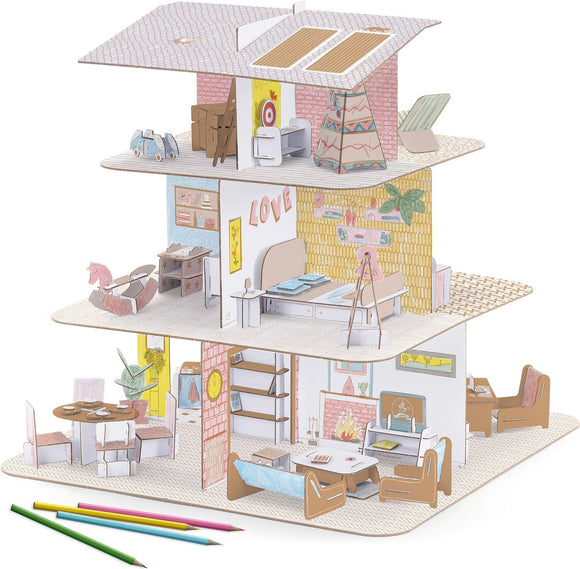 DIY Color Assemble Play Craft Kit: Doll House
