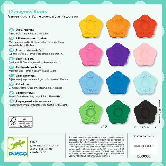 12 Flower Crayons