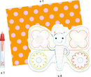 Animalo-Len Paint with Water DIY kit by DJECO. Includes a colorful butterfly design, four flower outlines, a vibrant spotted paper, and a washable marker for creative art fun. Perfect for children's crafts and hands-on activities.