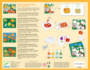 The Nature Painting Marble Painting kit by DJECO includes various shaped cut-outs, marbles, paint, and sheets to create colorful marble art. Instructions guide users in placing the cut-outs in a box, adding marbles, and shaking to create vibrant designs. Ideal for encouraging creativity in children.